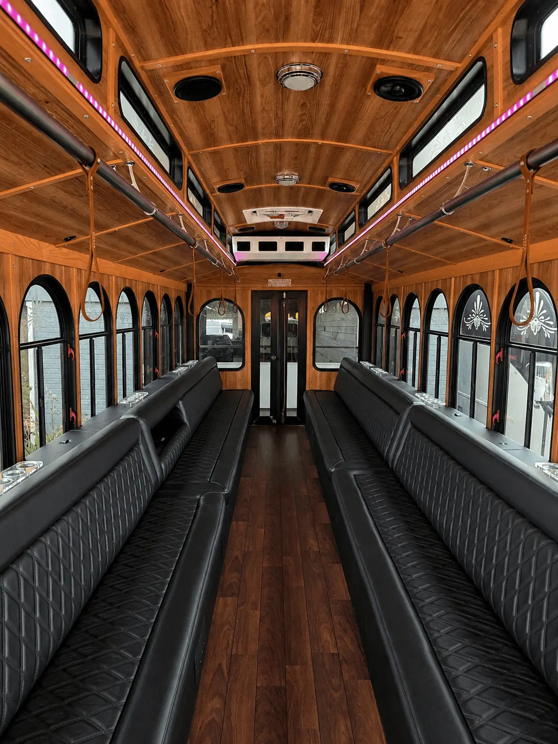 Interior lighting inside the T4 classic white trolley